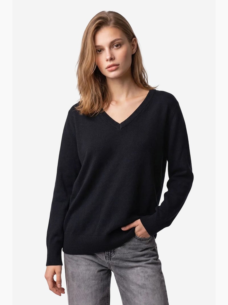 Pull en maille femme mixray Noir - Kiabi