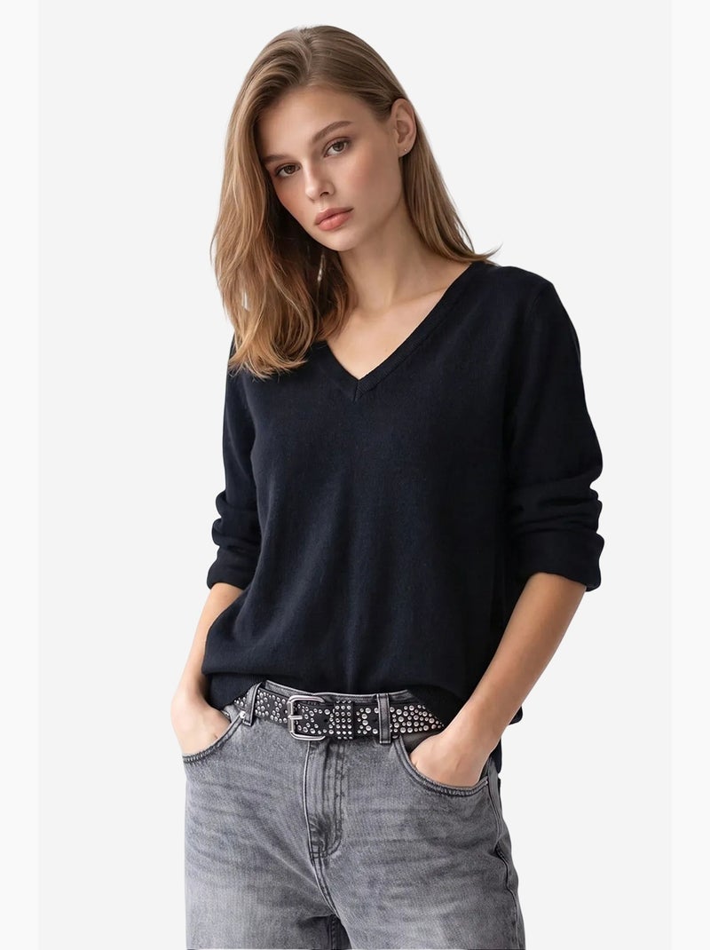 Pull en maille femme mixray Noir - Kiabi
