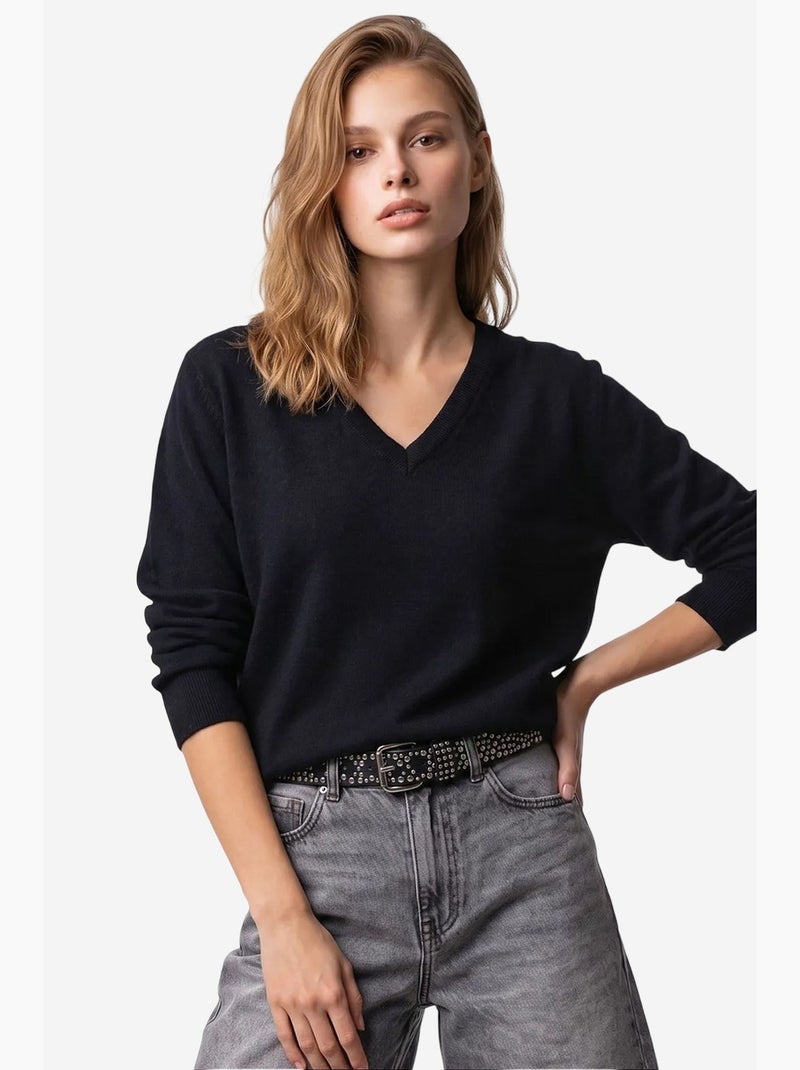 Pull en maille femme mixray Noir - Kiabi
