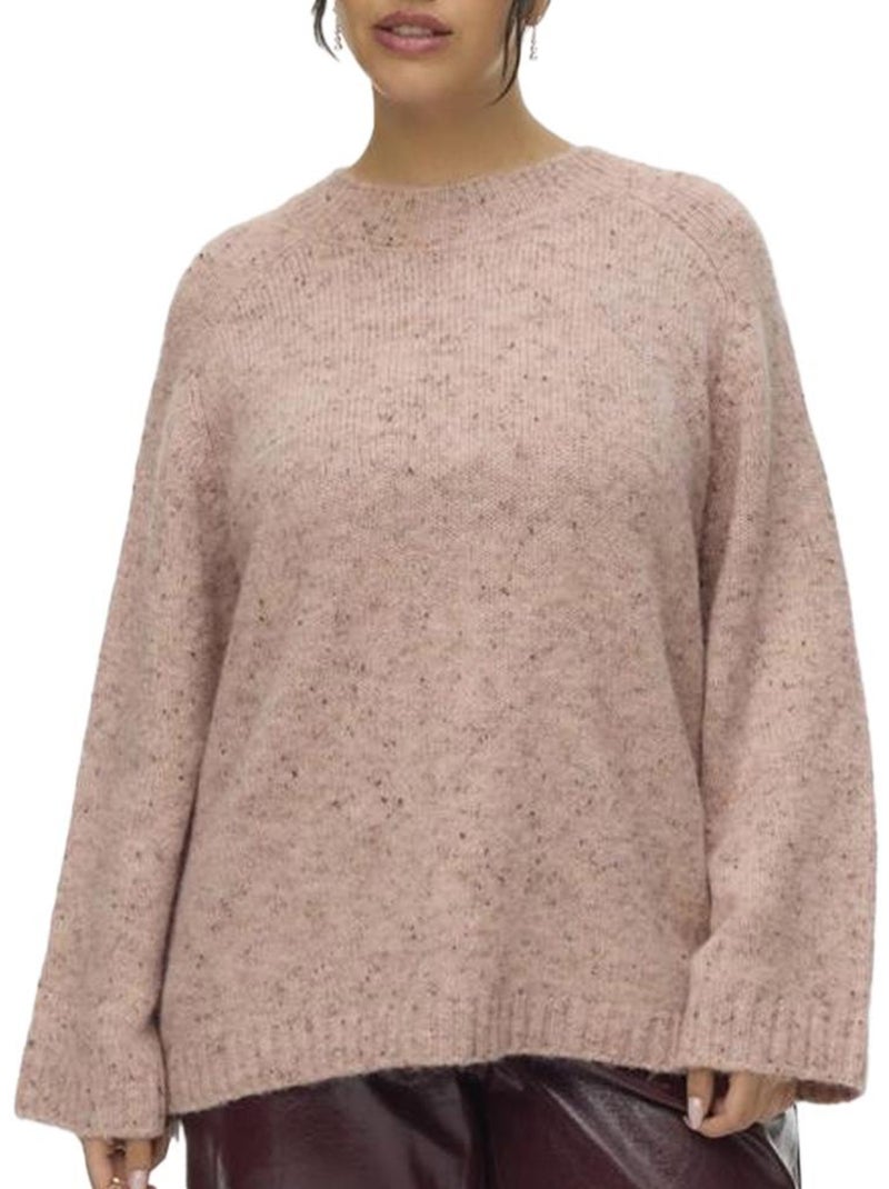 Pull en Maille Femme Vero Moda Curve Rose - Kiabi