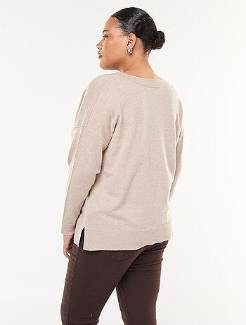 Pull en maille fine avec col V