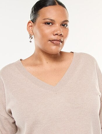 Pull en maille fine avec col V