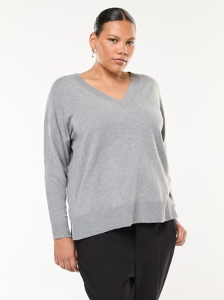 Pull en maille fine avec col V