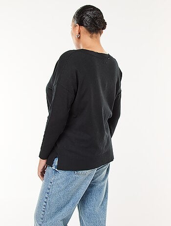 Pull en maille fine avec col V