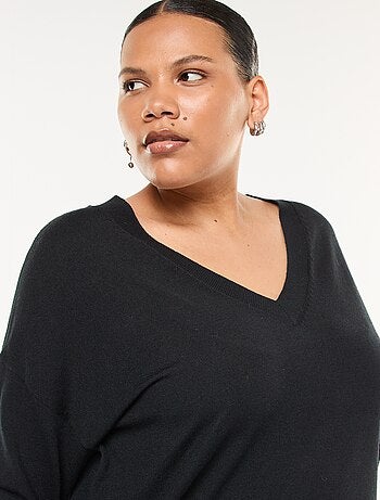 Pull en maille fine avec col V