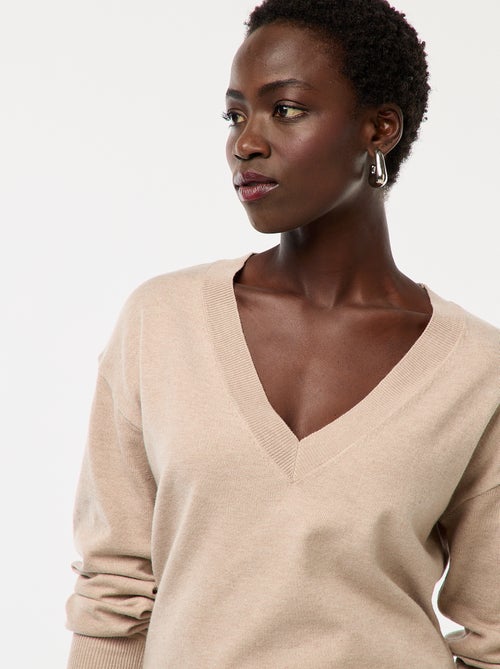 Pull en maille fine col V - Kiabi Pull en maille fine col V - Kiabi