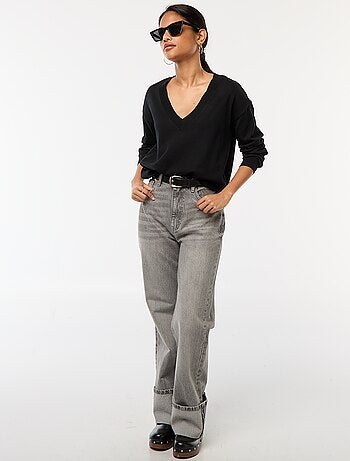 Pull en maille fine col V