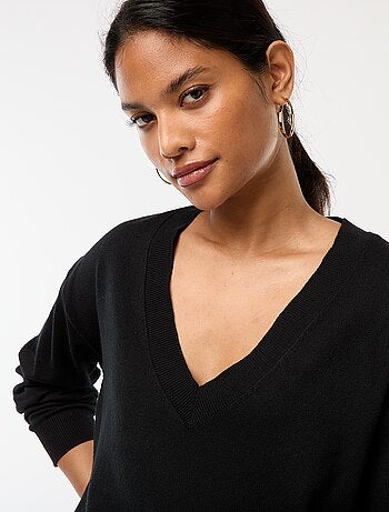 Pull en maille fine col V