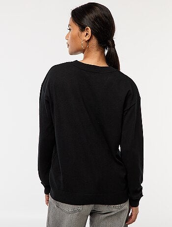 Pull en maille fine col V