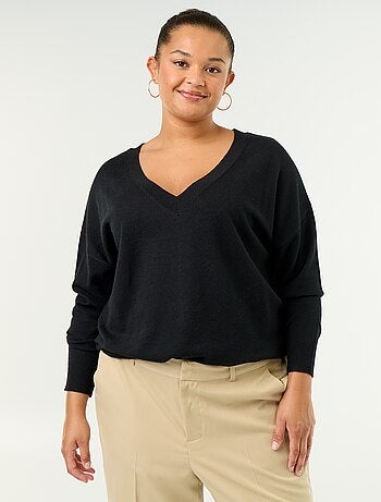 Pull en maille fine col V