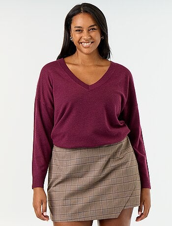 Pull en maille fine col V