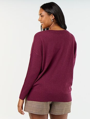 Pull en maille fine col V