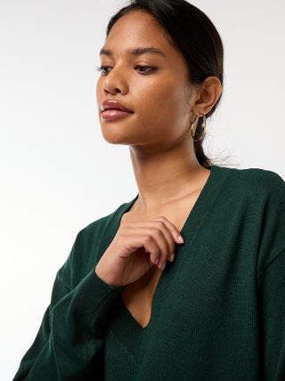 Pull en maille fine col V
