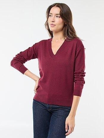 Pull en maille fine col V