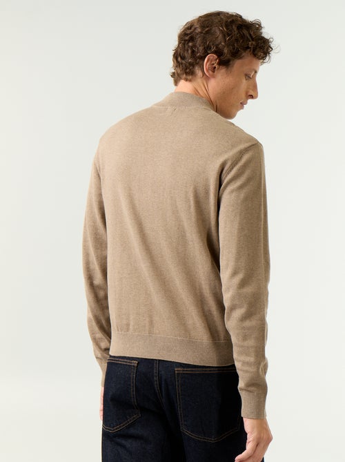 Pull en maille fine jauge avec col montant - Kiabi