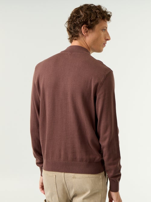 Pull en maille fine jauge avec col montant - Kiabi