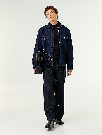 Pull en maille fine jauge avec col montant