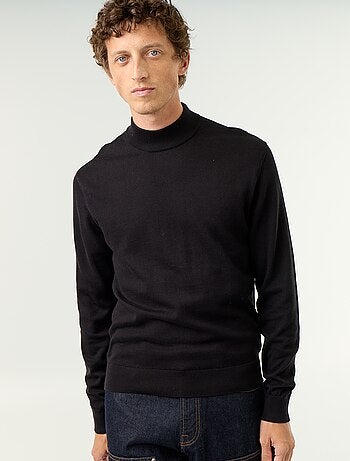 Pull en maille fine jauge avec col montant