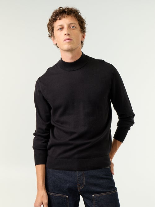Pull en maille fine jauge avec col montant - Kiabi