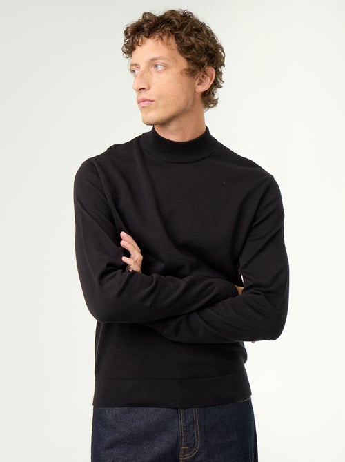 Pull en maille fine jauge avec col montant - Kiabi
