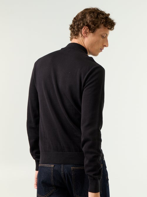 Pull en maille fine jauge avec col montant - Kiabi