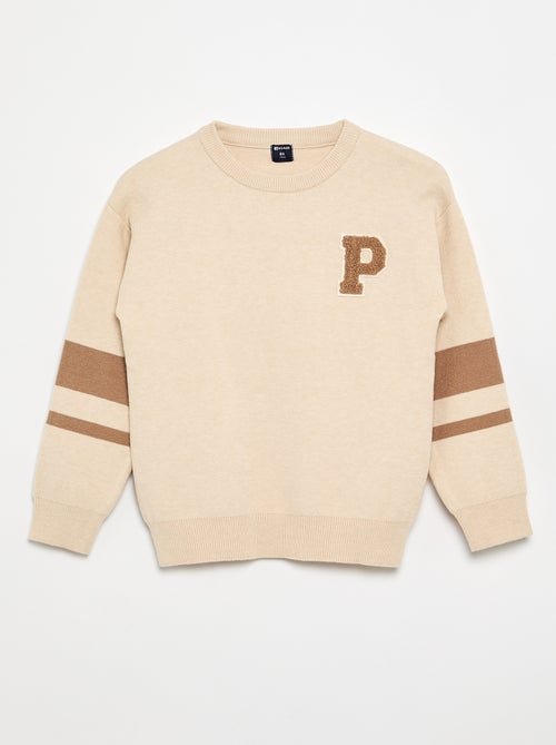 Pull en maille fine jauge col rond - Kiabi