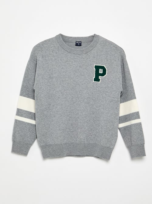 Pull en maille fine jauge col rond - Kiabi