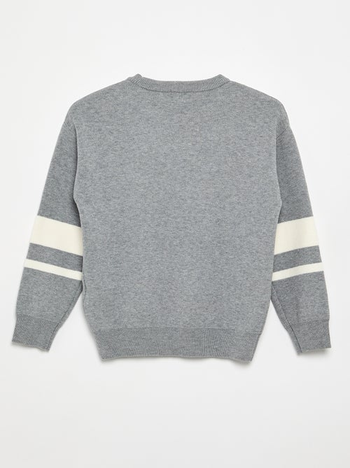 Pull en maille fine jauge col rond - Kiabi