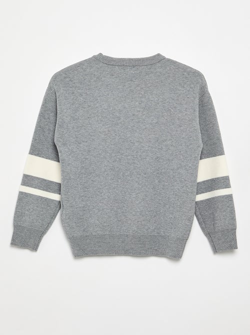 Pull en maille fine jauge col rond - Kiabi