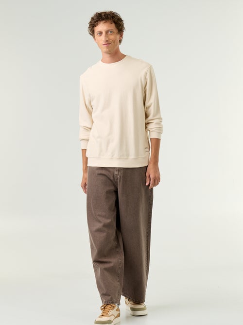 Pull en maille fine jauge côtelée - Kiabi