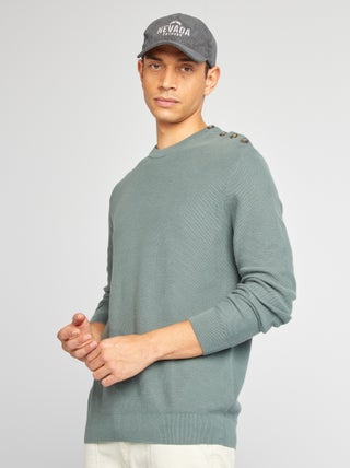 Pull en maille fine jauge type nid d'abeilles