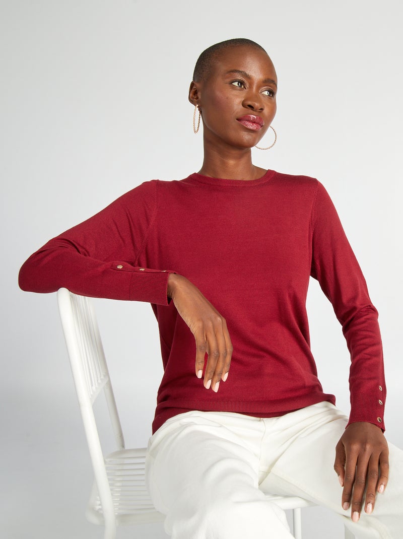 Pull en maille fine Rouge - Kiabi