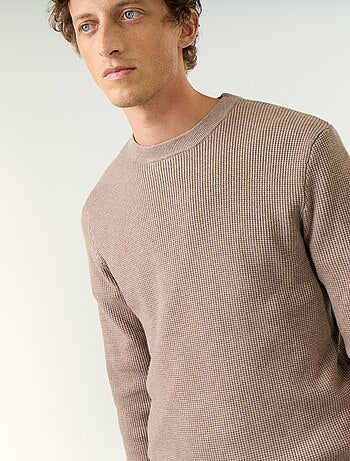 Pull en maille gaufrée à col rond