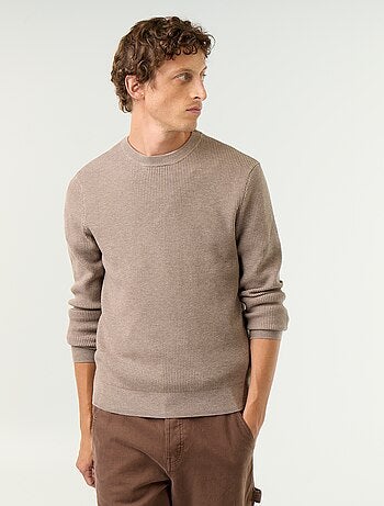 Pull en maille gaufrée à col rond