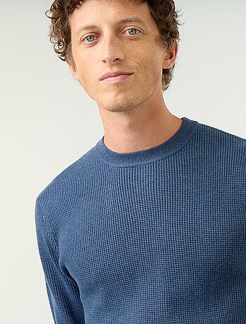 Pull en maille gaufrée à col rond