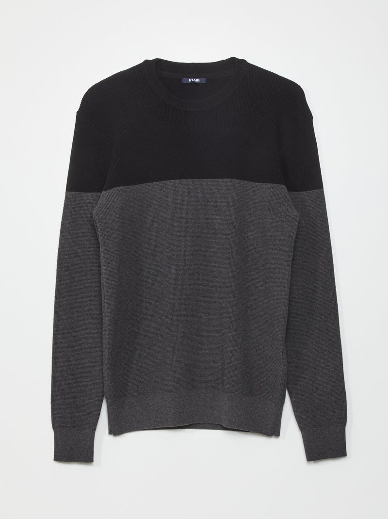 Pull en maille Gris/bleu - Kiabi