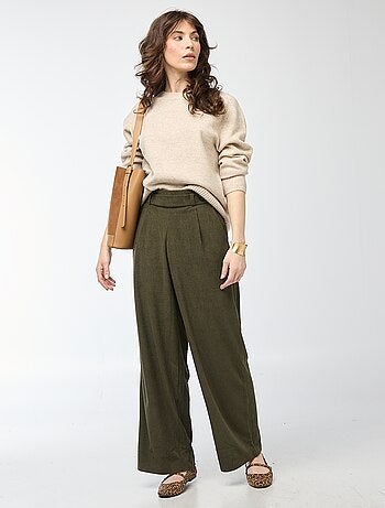 Pull en maille grosse jauge à col rond