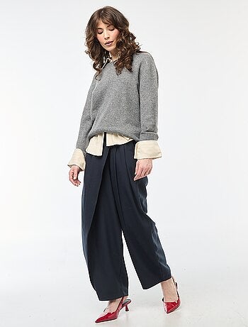 Pull en maille grosse jauge à col rond