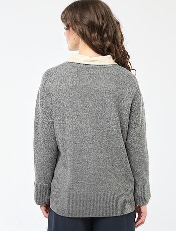 Pull en maille grosse jauge à col rond