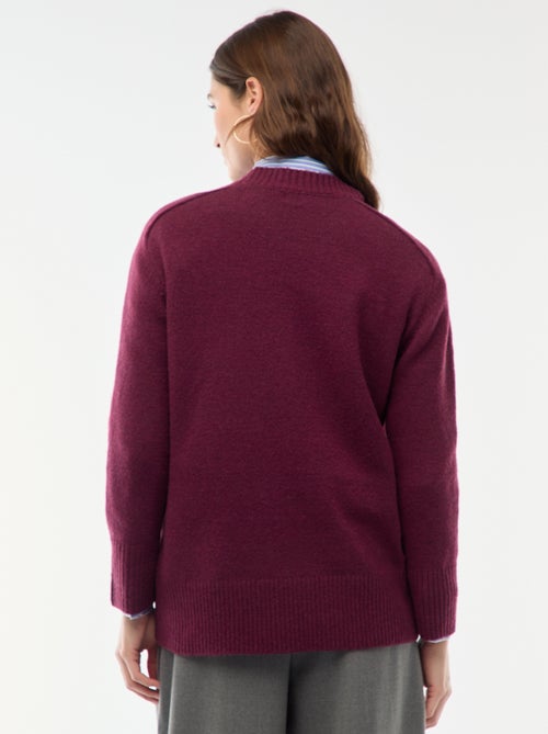 Pull en maille grosse jauge à col rond - Kiabi