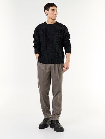 Pull en maille grosse jauge avec torsades