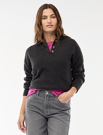 Pull en maille grosse jauge avec un col polo