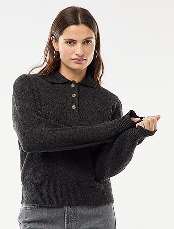 Pull en maille grosse jauge avec un col polo