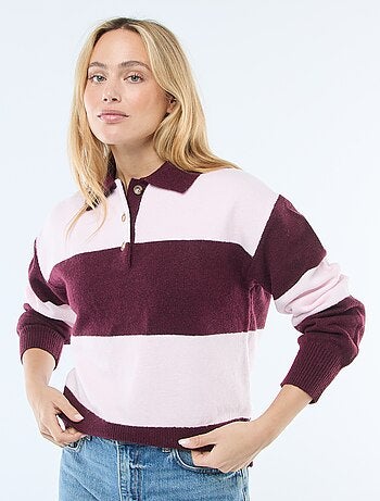 Pull en maille grosse jauge avec un col polo