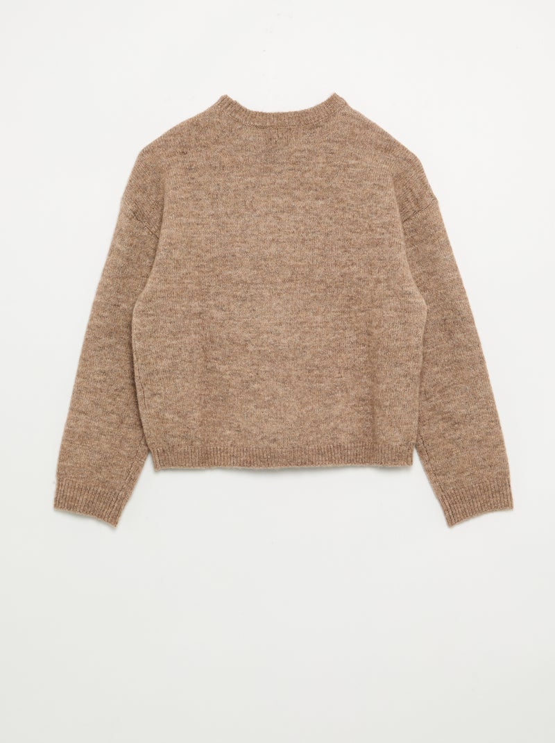 Pull en maille grosse jauge Beige - Kiabi