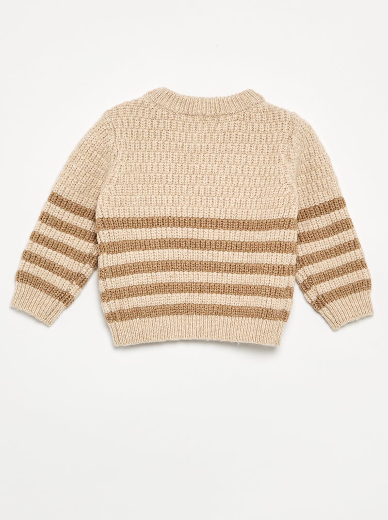 Pull en maille grosse jauge Beige - Kiabi