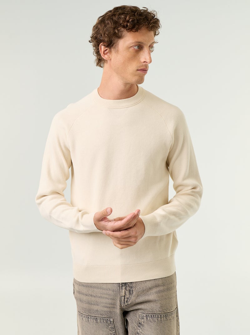 Pull en maille grosse jauge Blanc - Kiabi