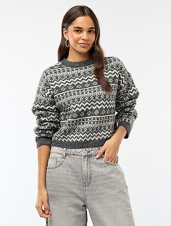 Pull en maille grosse jauge col rond