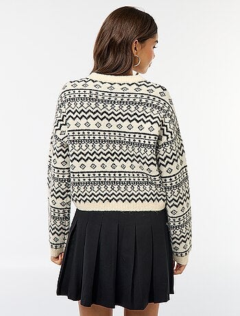 Pull en maille grosse jauge col rond