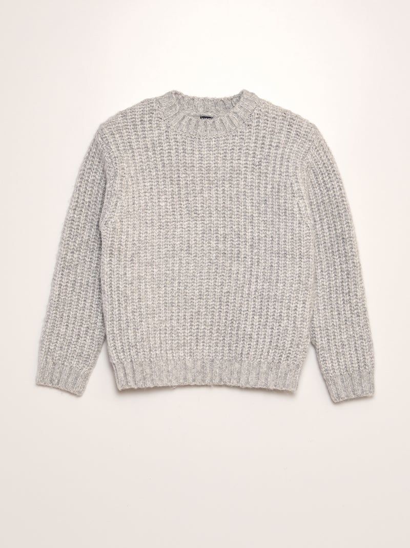 Pull en maille grosse jauge Gris - Kiabi